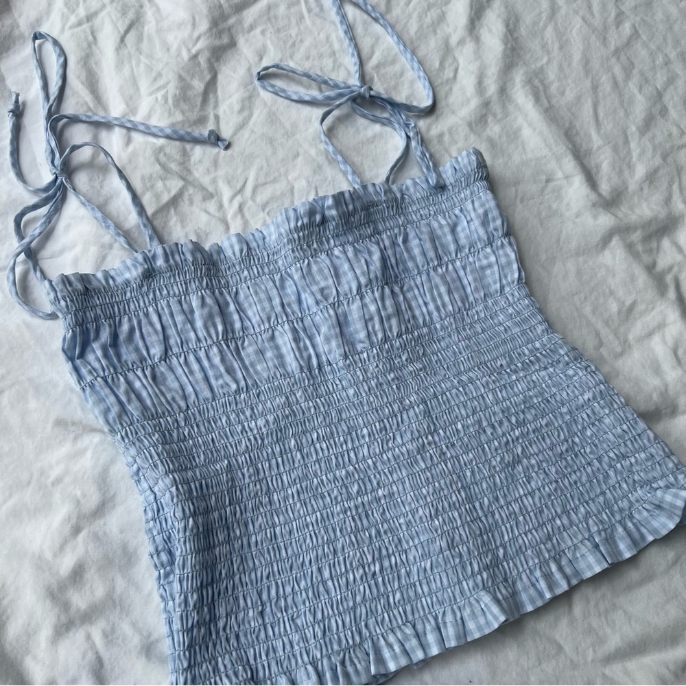 Blue crop top